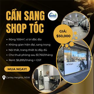 Sang shop tóc vị trí đẹp, income ổn định tại Canley Heights giá $50,000